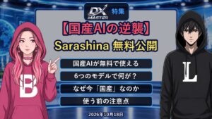 【動画公開】【国産AIの逆襲】ソフトバンクの「Sarashina」が無料公開！ChatGPTとどう違う？6つのモデル・使い方・注意点を徹底解説｜DXマスター特集